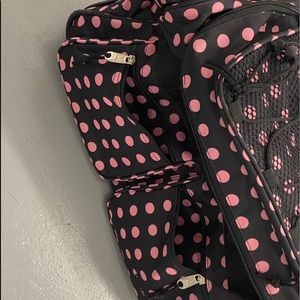 Pink and Black polka dot TOTE duffel bag
